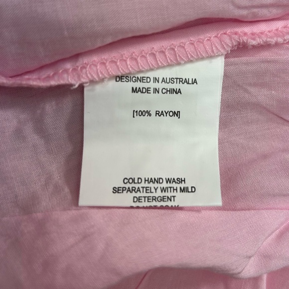 NEW! Petal & Pup Kacper Dress in Pink Tiered Relaxed Fit On/Off Shoulder Midi - Picture 14 of 17